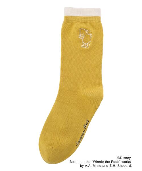 Samansa Mos2（サマンサ モスモス）の「【Disney】くまのプーさん/刺繍配色ソックス（ソックス/靴下・レディース・イエロー/チャコールグレー/キナリ・F）」の9枚目の写真