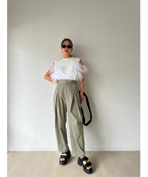 TRUNC（トランクエイティーエイト）の「Sleeveless Tulle Tee（Tシャツ/カットソー・レディース・アイボリー/ブラック・FREE）」の15枚目の写真