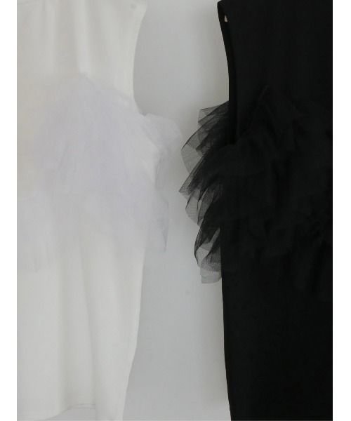 TRUNC（トランクエイティーエイト）の「Sleeveless Tulle Tee（Tシャツ/カットソー・レディース・アイボリー/ブラック・FREE）」の18枚目の写真