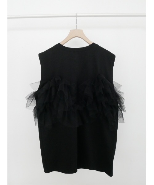 TRUNC（トランクエイティーエイト）の「Sleeveless Tulle Tee（Tシャツ/カットソー・レディース・アイボリー/ブラック・FREE）」の10枚目の写真