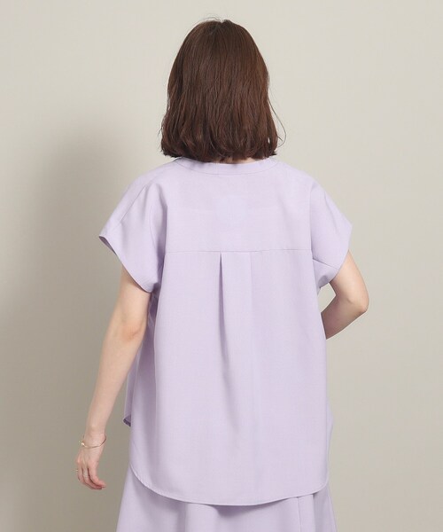 ITS'DEMO(イッツデモ)の「◆【UV/洗える/吸水速乾/冷感/イージーアイロン/通勤】麻調合繊スキッパーブラウス(シャツ/ブラウス・レディース・ベージュ/パープル/ブルー/ネイビー・38/40)」の9枚目の写真