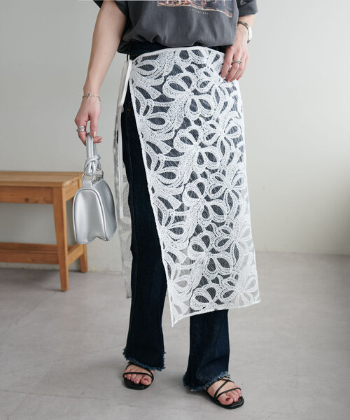 DISCOAT(ディスコート)の「【WEB限定】ラップレーススカート(スカート・レディース・オフホワイト/ホワイト・FREE)」の11枚目の写真