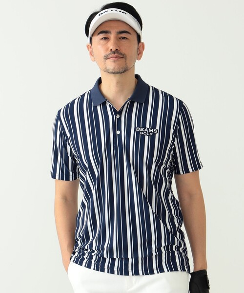MEN〉BEAMS GOLF PURPLE LABEL / バイカラー ストライププリント