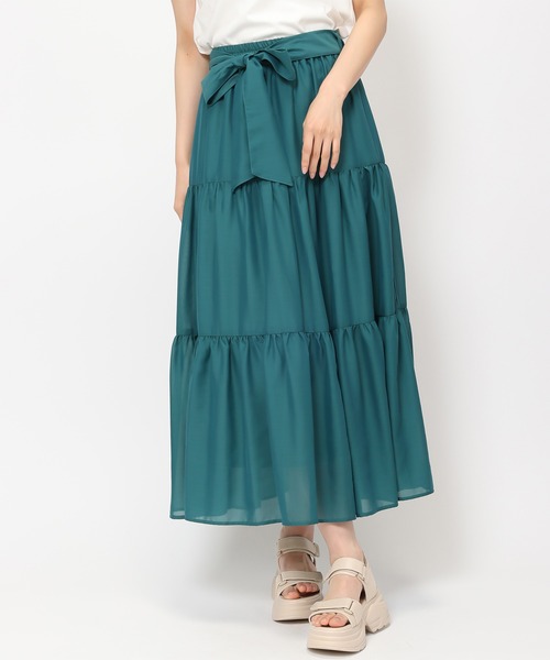 MISCH MASCH(ミッシュマッシュ)の「シアーティアードスカート/MM427208(スカート・レディース・ブラック/ブルー/グリーン/ホワイト・フリ-)」の16枚目の写真