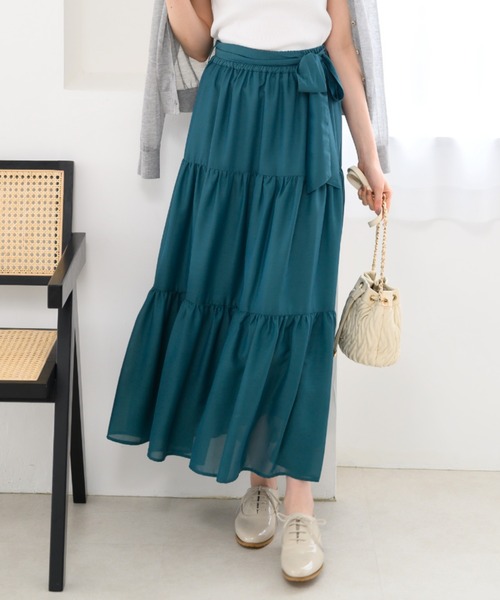 MISCH MASCH(ミッシュマッシュ)の「シアーティアードスカート/MM427208(スカート・レディース・ブラック/ブルー/グリーン/ホワイト・フリ-)」の11枚目の写真