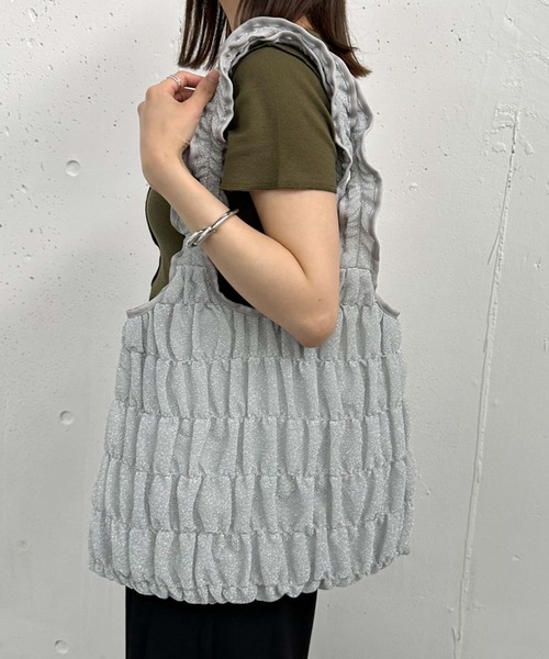 archives(アルシーヴ)の「ギャザートートバッグ(トートバッグ・レディース・ブラック/シルバー/ブラウン・FREE)」の3枚目の写真