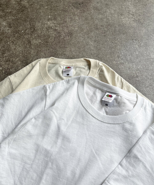 FRUIT OF THE LOOM（フルーツオブザルーム）の「【FRUIT OF THE LOOM】別注2パックT（Tシャツ/カットソー・レディース・オフホワイト/ブラック・FREE）」の4枚目の写真