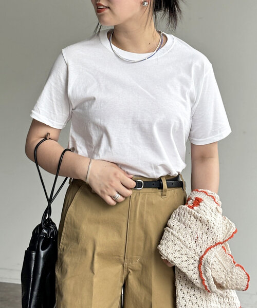 FRUIT OF THE LOOM（フルーツオブザルーム）の「【FRUIT OF THE LOOM】別注2パックT（Tシャツ/カットソー・レディース・オフホワイト/ブラック・FREE）」の16枚目の写真