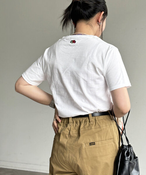 FRUIT OF THE LOOM（フルーツオブザルーム）の「【FRUIT OF THE LOOM】別注2パックT（Tシャツ/カットソー・レディース・オフホワイト/ブラック・FREE）」の18枚目の写真