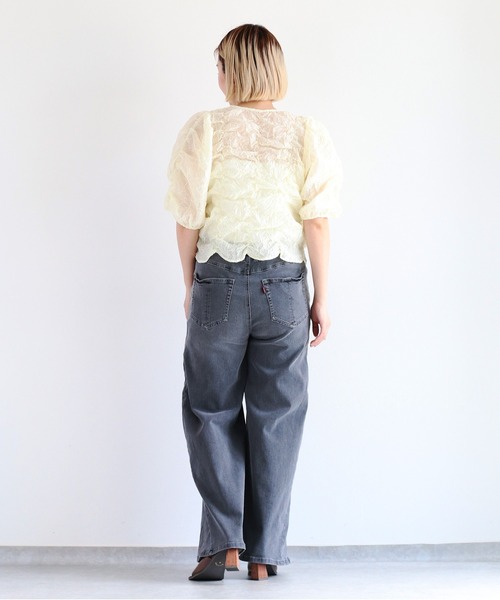 cepo（セポ）の「シアーシャーリングリボンブラウス（シャツ/ブラウス・レディース・オフホワイト/グリーン/ブラック・M）」の22枚目の写真