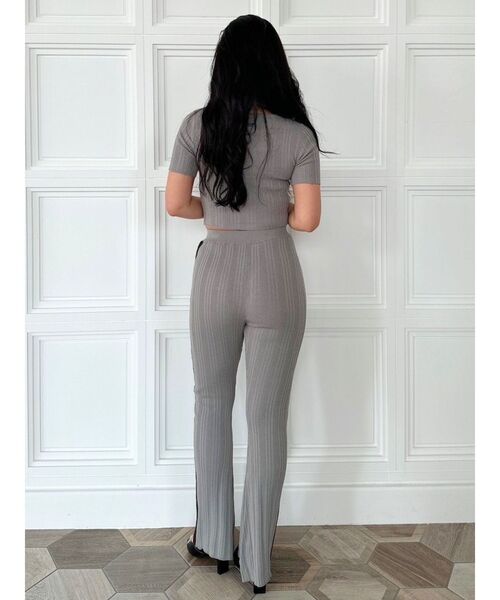 GYDA（ジェイダ）の「【SETUP着用可】サイドラインハーフスリーブニットトップス（ニット/セーター・レディース・ピンク/グレー/ブラック・FREE）」の11枚目の写真