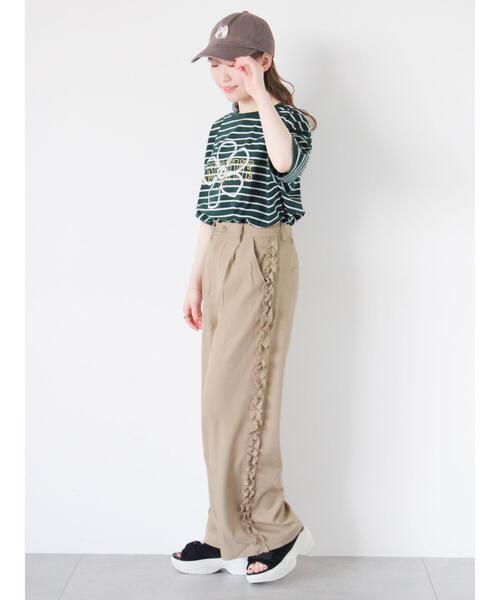 ehka sopo（エヘカソポ）の「サイドフリルパンツ（その他パンツ・レディース・ベージュ/チャコールグレー/ブラック・F）」の9枚目の写真