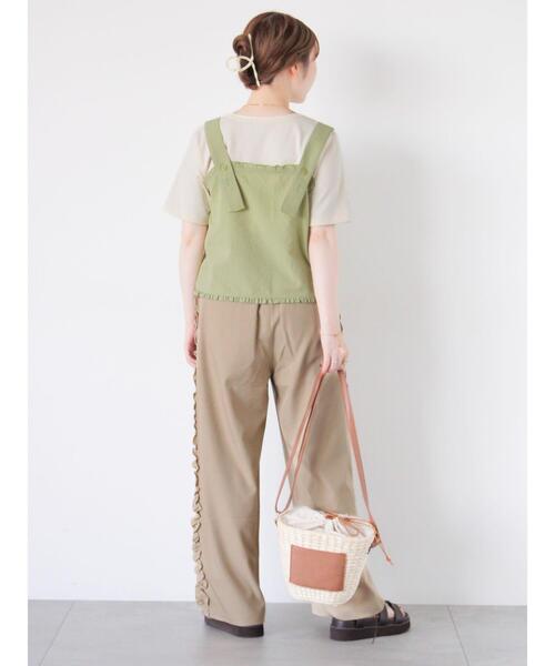 ehka sopo（エヘカソポ）の「サイドフリルパンツ（その他パンツ・レディース・ベージュ/チャコールグレー/ブラック・F）」の13枚目の写真