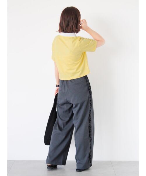 ehka sopo（エヘカソポ）の「サイドフリルパンツ（その他パンツ・レディース・ベージュ/チャコールグレー/ブラック・F）」の18枚目の写真