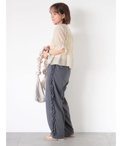 ehka sopo（エヘカソポ）の「サイドフリルパンツ（その他パンツ・レディース・ベージュ/チャコールグレー/ブラック・F）」の21枚目の写真
