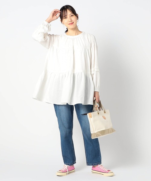 Grand PARK（グランドパーク）の「前後2WAY　ティアードチュニック（シャツ/ブラウス・レディース・ベージュ系/ブラック/オフホワイト・FREE）」の18枚目の写真