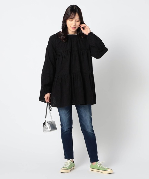 Grand PARK（グランドパーク）の「前後2WAY　ティアードチュニック（シャツ/ブラウス・レディース・ベージュ系/ブラック/オフホワイト・FREE）」の16枚目の写真