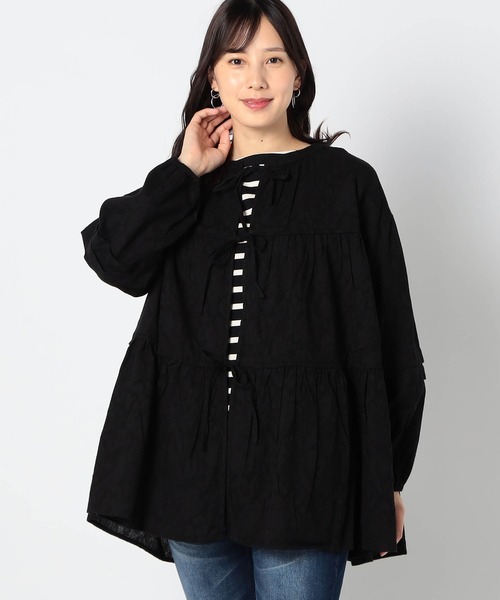 Grand PARK（グランドパーク）の「前後2WAY　ティアードチュニック（シャツ/ブラウス・レディース・ベージュ系/ブラック/オフホワイト・FREE）」の14枚目の写真