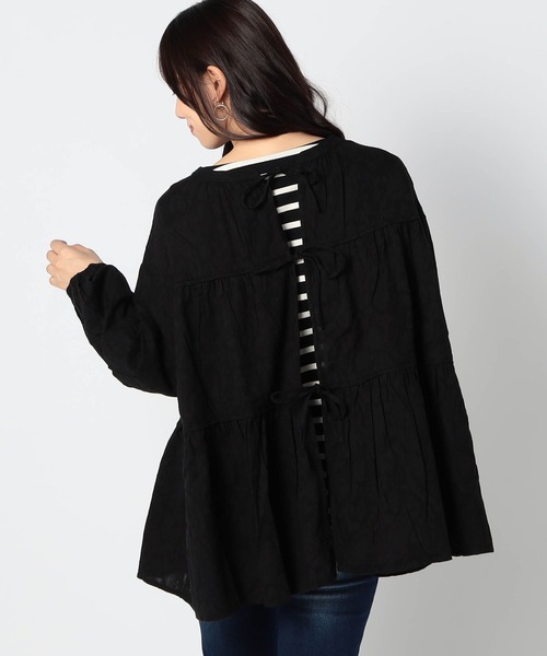 Grand PARK（グランドパーク）の「前後2WAY　ティアードチュニック（シャツ/ブラウス・レディース・ベージュ系/ブラック/オフホワイト・FREE）」の13枚目の写真