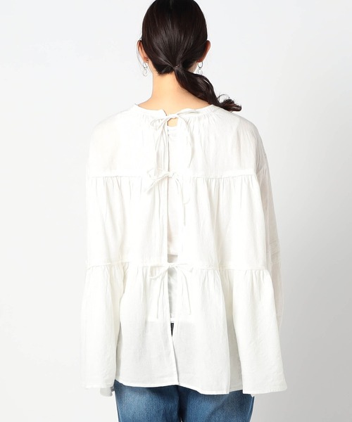 Grand PARK（グランドパーク）の「前後2WAY　ティアードチュニック（シャツ/ブラウス・レディース・ベージュ系/ブラック/オフホワイト・FREE）」の12枚目の写真