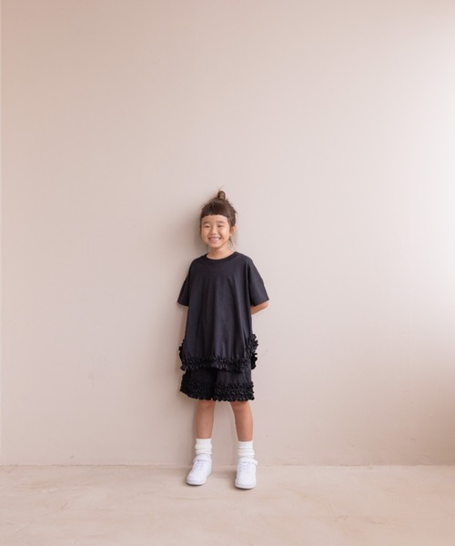 LOWRYS FARM（ローリーズファーム）の「スソラウンドフリルプルオーバーＳＳ　 134960（Tシャツ/カットソー・キッズ・グリーン/チャコールグレー/ブラック・150cm/140cm/130cm/120cm/110cm）」の19枚目の写真