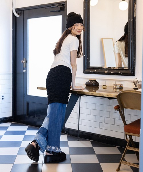 niko and...（ニコアンド）の「オリジナル斜めベルト厚底サンダル（サンダル・レディース・ブラック/グレー・MEDIUM/LARGE）」の19枚目の写真