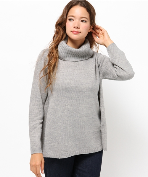 earth music&ecology（アースミュージックアンドエコロジー）の「Ａラインタートルネックチュニック（Tシャツ/カットソー・レディース・LT.Gray/ブラック/ベージュ系その他/アイボリー・FREE）」の4枚目の写真