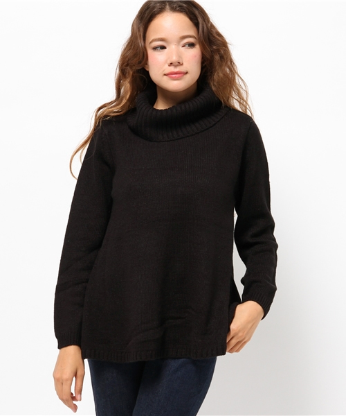earth music&ecology（アースミュージックアンドエコロジー）の「Ａラインタートルネックチュニック（Tシャツ/カットソー・レディース・LT.Gray/ブラック/ベージュ系その他/アイボリー・FREE）」の3枚目の写真