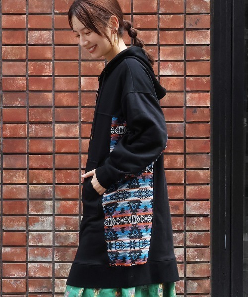 チャコット　ロングパーカー　半袖 Hotcott パーカー パーカ 長袖 レディース トップス 女性 綿混
