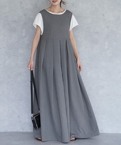 Emilia Pleated Dress タックプリーツタンクロングドレス（ワンピース