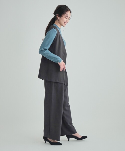 DRESKIP(ドレスキップ)の「【高レビュー/洗える/イージーケア/セットアップ可】 きれいめイージーワイドパンツ(その他パンツ・レディース・チャコールグレー/ブラック/ベージュ・02/03/04)」の22枚目の写真