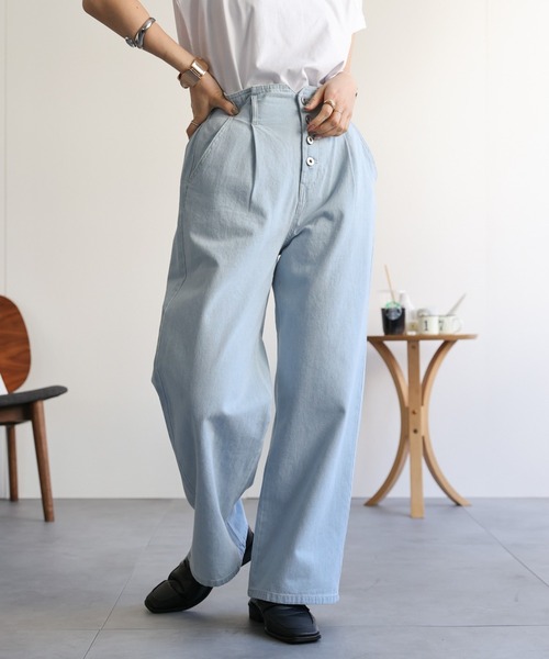 直営♪SPORTMAX ローウエスト ズボン HELLO セール】ハイウエストデニムパンツ（デニムパンツ）｜ap retro