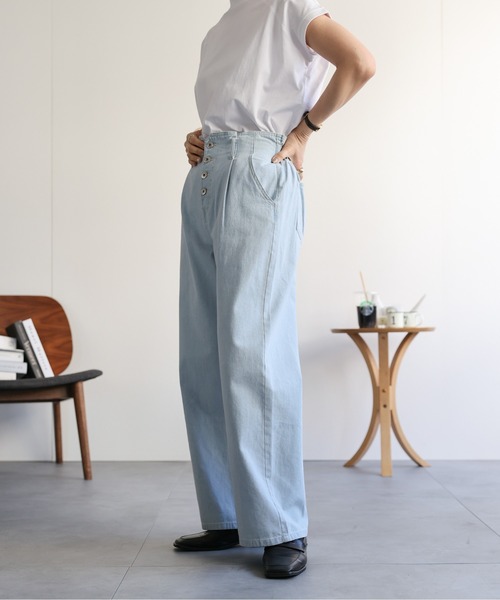 セール】ハイウエストデニムパンツ（デニムパンツ）｜ap retro