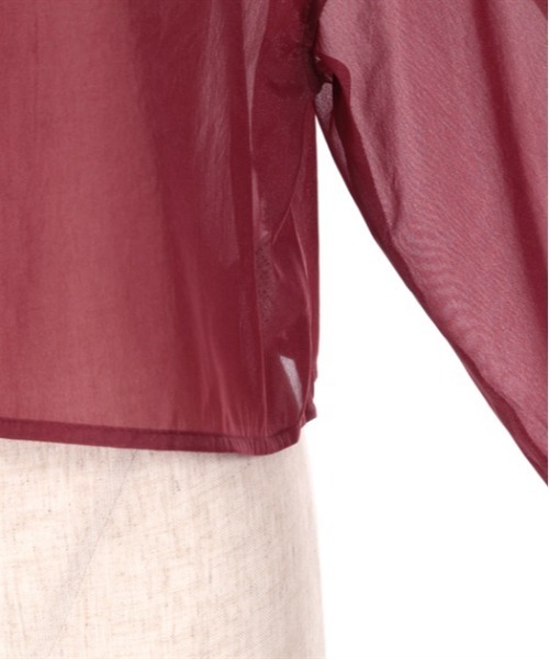 axes femme（アクシーズファム）の「リボン付ラメシアーシャツ（シャツ/ブラウス・レディース・ワイン/キナリ/ブラウン・FREE）」の11枚目の写真