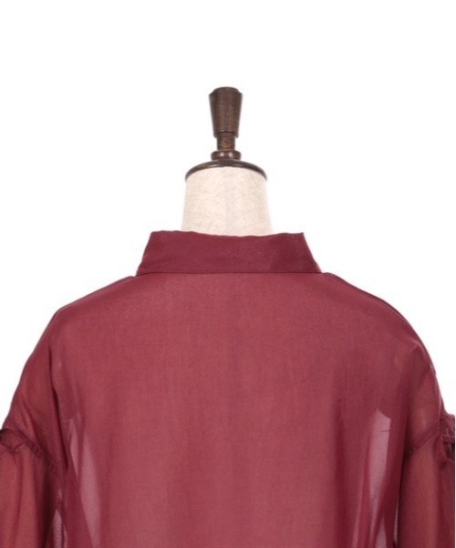 axes femme（アクシーズファム）の「リボン付ラメシアーシャツ（シャツ/ブラウス・レディース・ワイン/キナリ/ブラウン・FREE）」の13枚目の写真