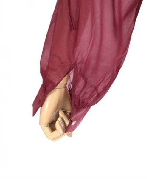 axes femme（アクシーズファム）の「リボン付ラメシアーシャツ（シャツ/ブラウス・レディース・ワイン/キナリ/ブラウン・FREE）」の15枚目の写真