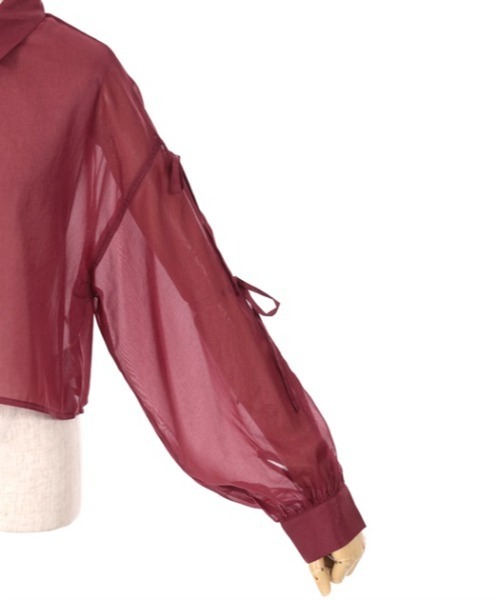 axes femme（アクシーズファム）の「リボン付ラメシアーシャツ（シャツ/ブラウス・レディース・ワイン/キナリ/ブラウン・FREE）」の16枚目の写真