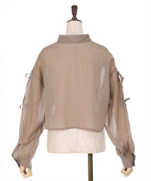 axes femme（アクシーズファム）の「リボン付ラメシアーシャツ（シャツ/ブラウス・レディース・ワイン/キナリ/ブラウン・FREE）」の19枚目の写真