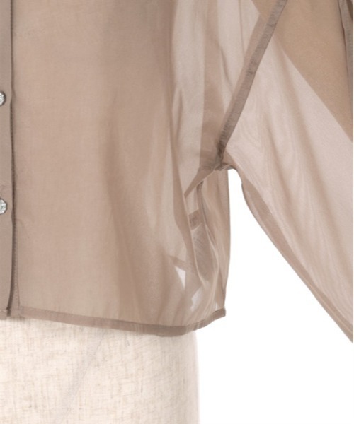 axes femme（アクシーズファム）の「リボン付ラメシアーシャツ（シャツ/ブラウス・レディース・ワイン/キナリ/ブラウン・FREE）」の21枚目の写真