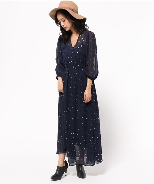 ROSE BUD（ローズバッド）の「(B.B)R52279-52AH ONP（ワンピース・レディース・ネイビー/ブラック・ONE SIZE）」の2枚目の写真