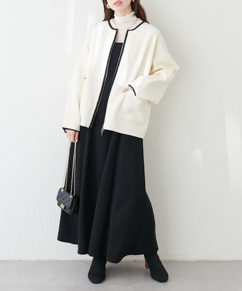 natural couture（ナチュラルクチュール）の「【WEB限定】WZIPニットジャケット（その他アウター・レディース・モカ/その他1/ピンク/アイボリー/ブラック/ライトベージュ・FREE）」の11枚目の写真