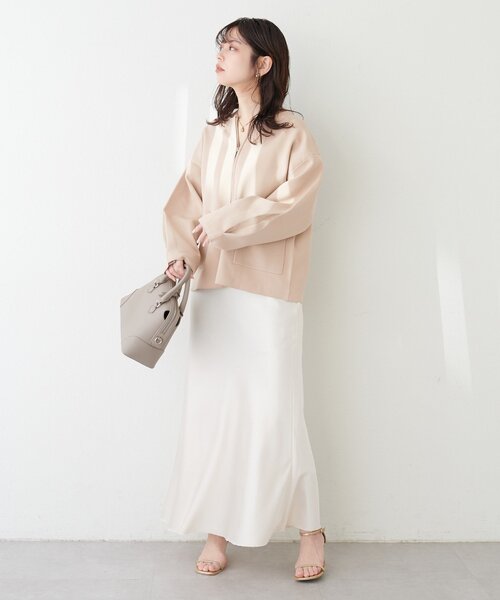 natural couture（ナチュラルクチュール）の「【WEB限定】WZIPニットジャケット（その他アウター・レディース・モカ/その他1/ピンク/アイボリー/ブラック/ライトベージュ・FREE）」の16枚目の写真