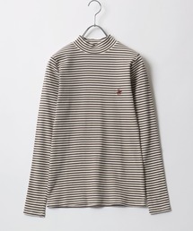 BEVERLY HILLS POLO CLUB リブニットハイネックロンT レディース/長袖/無地/ボーダー/ブランドロゴワンポイント刺繍