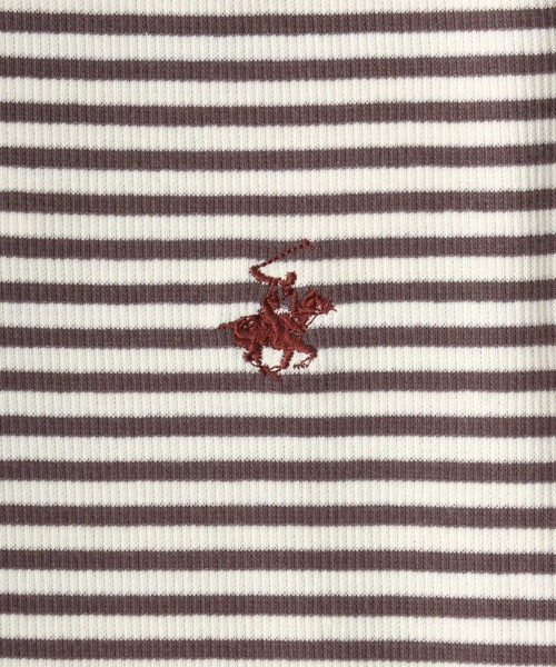 BEVERLY HILLS POLO CLUB(ビバリーヒルズポロクラブ)の「BEVERLY HILLS POLO CLUB リブニットハイネックロンT レディース/長袖/無地/ボーダー/ブランドロゴワンポイント刺繍(Tシャツ/カットソー・レディース・ホワイト系その他/ブラウン系その他/ブラック系その他/グレー/ブラック/ホワイト・L/M)」の10枚目の写真
