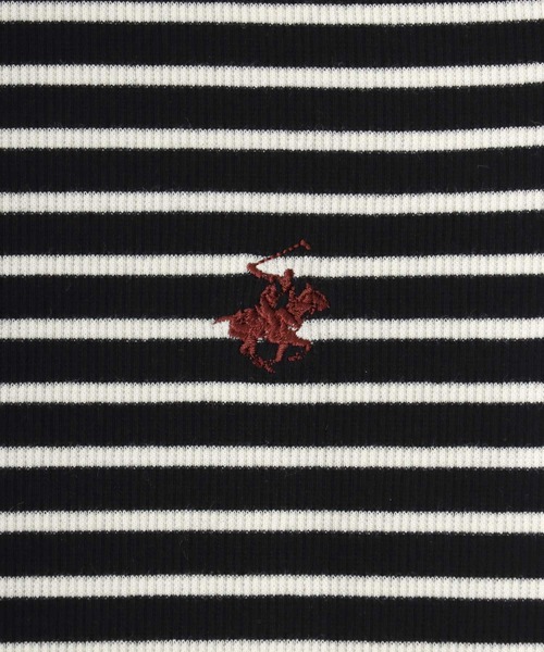 BEVERLY HILLS POLO CLUB(ビバリーヒルズポロクラブ)の「BEVERLY HILLS POLO CLUB リブニットハイネックロンT レディース/長袖/無地/ボーダー/ブランドロゴワンポイント刺繍(Tシャツ/カットソー・レディース・ホワイト系その他/ブラウン系その他/ブラック系その他/グレー/ブラック/ホワイト・L/M)」の19枚目の写真