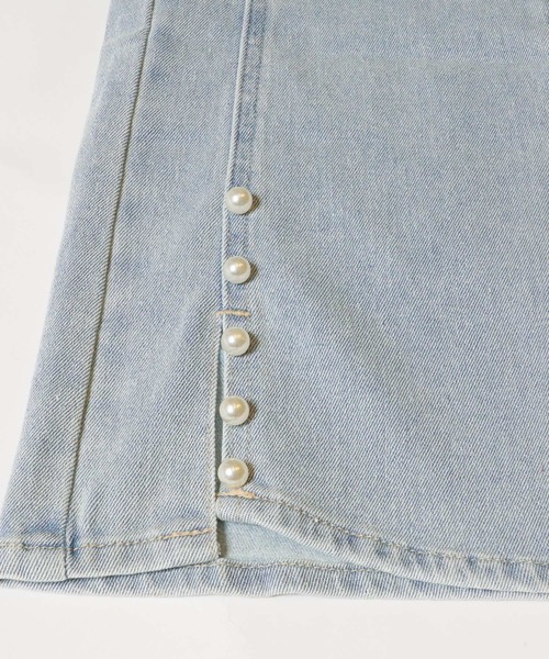 coca(coca)(コカ)の「ストレッチ 裾スリットパールデニム(デニムパンツ・レディース・ブラック/ライトブルー・S/M/L)」の14枚目の写真