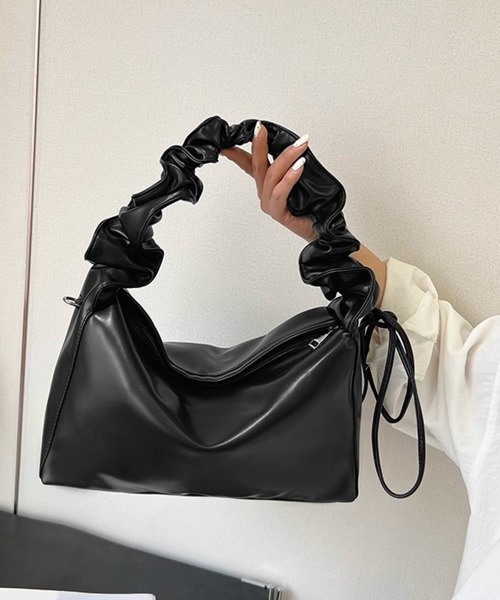 Miniministore（ミニミニストア）の「ギャザーショルダーバッグ ドロストバッグ（ショルダーバッグ・レディース・シルバー/ブラック/アイボリー/ピンク・FREE）」の7枚目の写真