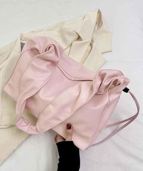 Miniministore（ミニミニストア）の「ギャザーショルダーバッグ ドロストバッグ（ショルダーバッグ・レディース・シルバー/ブラック/アイボリー/ピンク・FREE）」の17枚目の写真