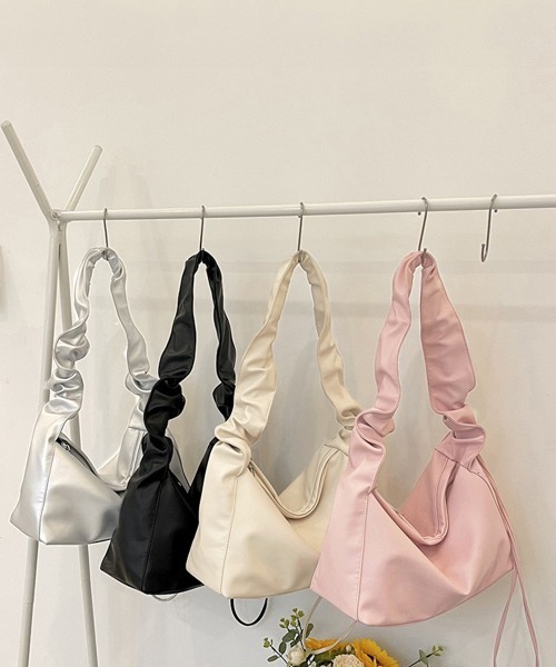 Miniministore（ミニミニストア）の「ギャザーショルダーバッグ ドロストバッグ（ショルダーバッグ・レディース・シルバー/ブラック/アイボリー/ピンク・FREE）」の20枚目の写真