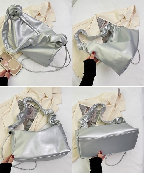 Miniministore（ミニミニストア）の「ギャザーショルダーバッグ ドロストバッグ（ショルダーバッグ・レディース・シルバー/ブラック/アイボリー/ピンク・FREE）」の21枚目の写真